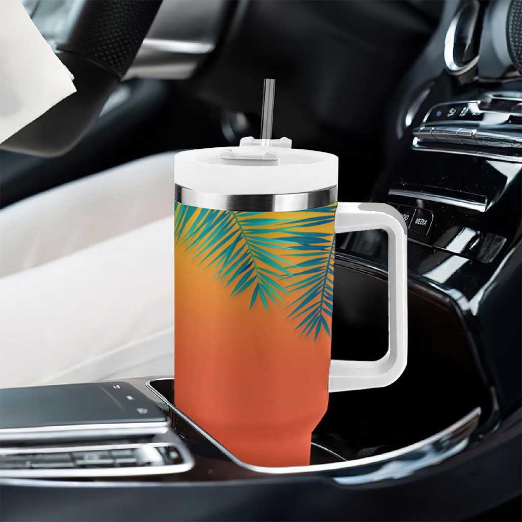 Personalized Beach Trip Vacation Tumbler With Handle Custom Name Best Team Ever Teambuilding - Wonder Print Shop
