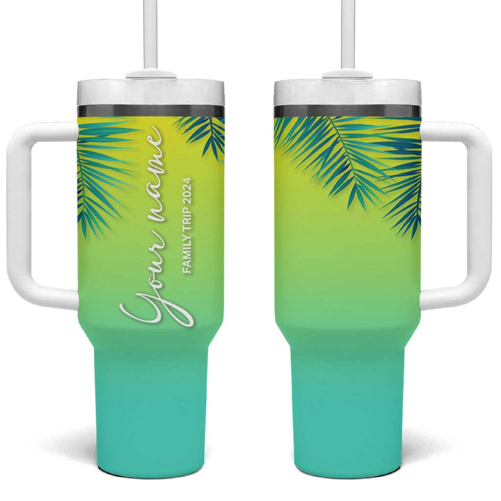 Personalized Beach Trip Vacation Tumbler With Handle Custom Name Family Trip 2024 - Wonder Print Shop