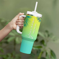 Personalized Beach Trip Vacation Tumbler With Handle Custom Name Family Trip 2024 - Wonder Print Shop