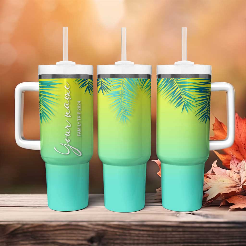 Personalized Beach Trip Vacation Tumbler With Handle Custom Name Family Trip 2024 - Wonder Print Shop