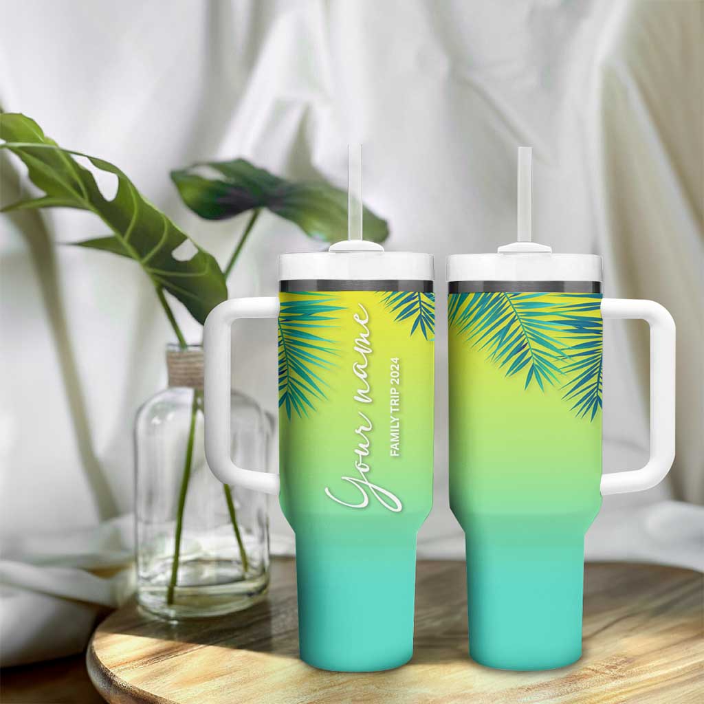 Personalized Beach Trip Vacation Tumbler With Handle Custom Name Family Trip 2024 - Wonder Print Shop