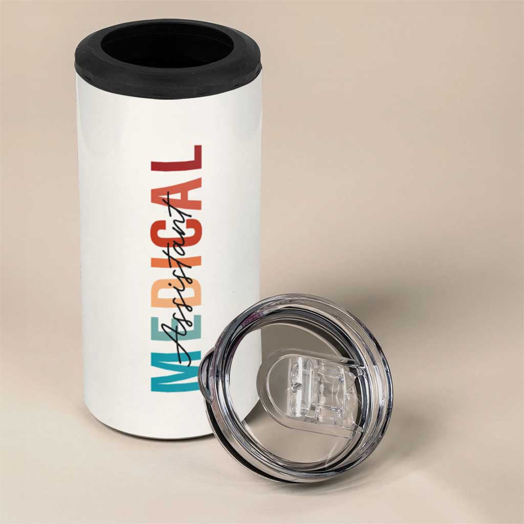 Personalized Medical Assiant 4 in 1 Can Cooler Tumbler Custom Name Nurse Gifts MA - Wonder Print Shop