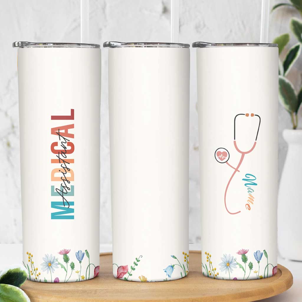 Personalized Medical Assiant Skinny Tumbler Custom Name Nurse Gifts MA - Wonder Print Shop