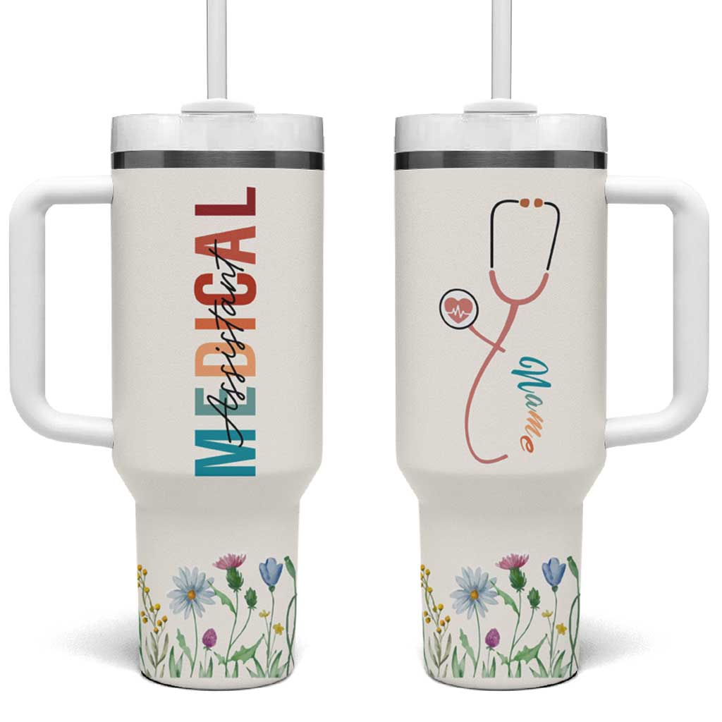 Personalized Medical Assiant Tumbler With Handle Custom Name Nurse Gifts MA - Wonder Print Shop