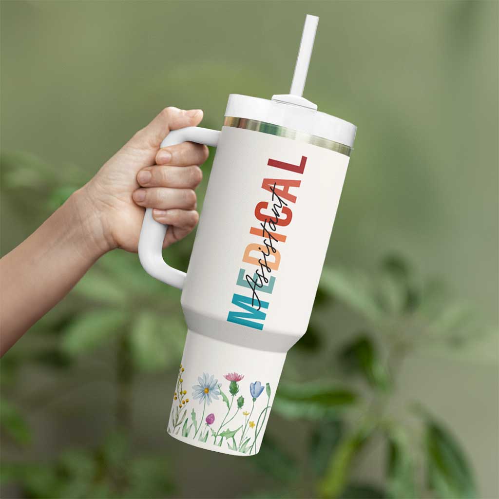 Personalized Medical Assiant Tumbler With Handle Custom Name Nurse Gifts MA - Wonder Print Shop