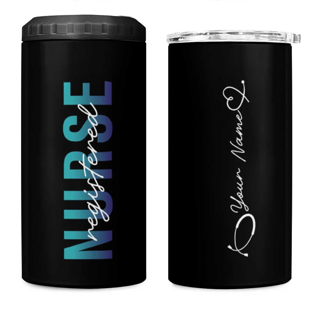 Personalized Registered Nurse 4 in 1 Can Cooler Tumbler Custom Name Nursing Student Gifts RN - Wonder Print Shop