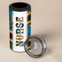 Personalized Pediatric Nurse 4 in 1 Can Cooler Tumbler Custom Name Nurse Gifts Sunflower - Wonder Print Shop