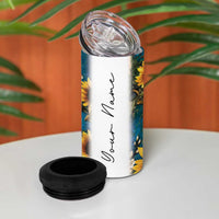 Personalized Pediatric Nurse 4 in 1 Can Cooler Tumbler Custom Name Nurse Gifts Sunflower - Wonder Print Shop