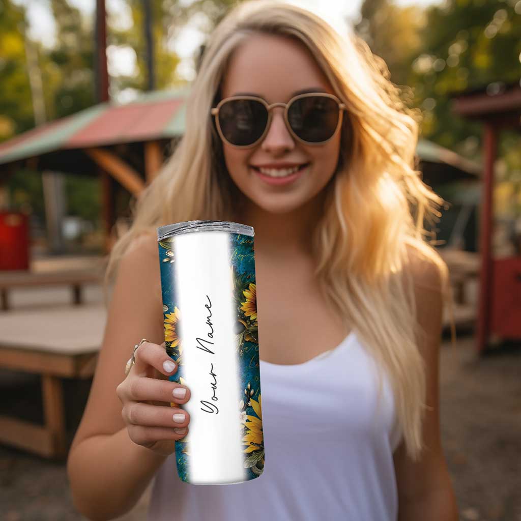 Personalized Pediatric Nurse Skinny Tumbler Custom Name Nurse Gifts Sunflower - Wonder Print Shop