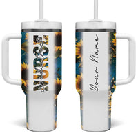 Personalized Pediatric Nurse Tumbler With Handle Custom Name Nurse Gifts Sunflower - Wonder Print Shop