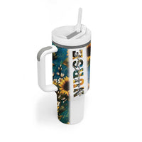 Personalized Pediatric Nurse Tumbler With Handle Custom Name Nurse Gifts Sunflower - Wonder Print Shop
