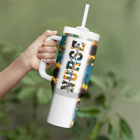 Personalized Pediatric Nurse Tumbler With Handle Custom Name Nurse Gifts Sunflower - Wonder Print Shop