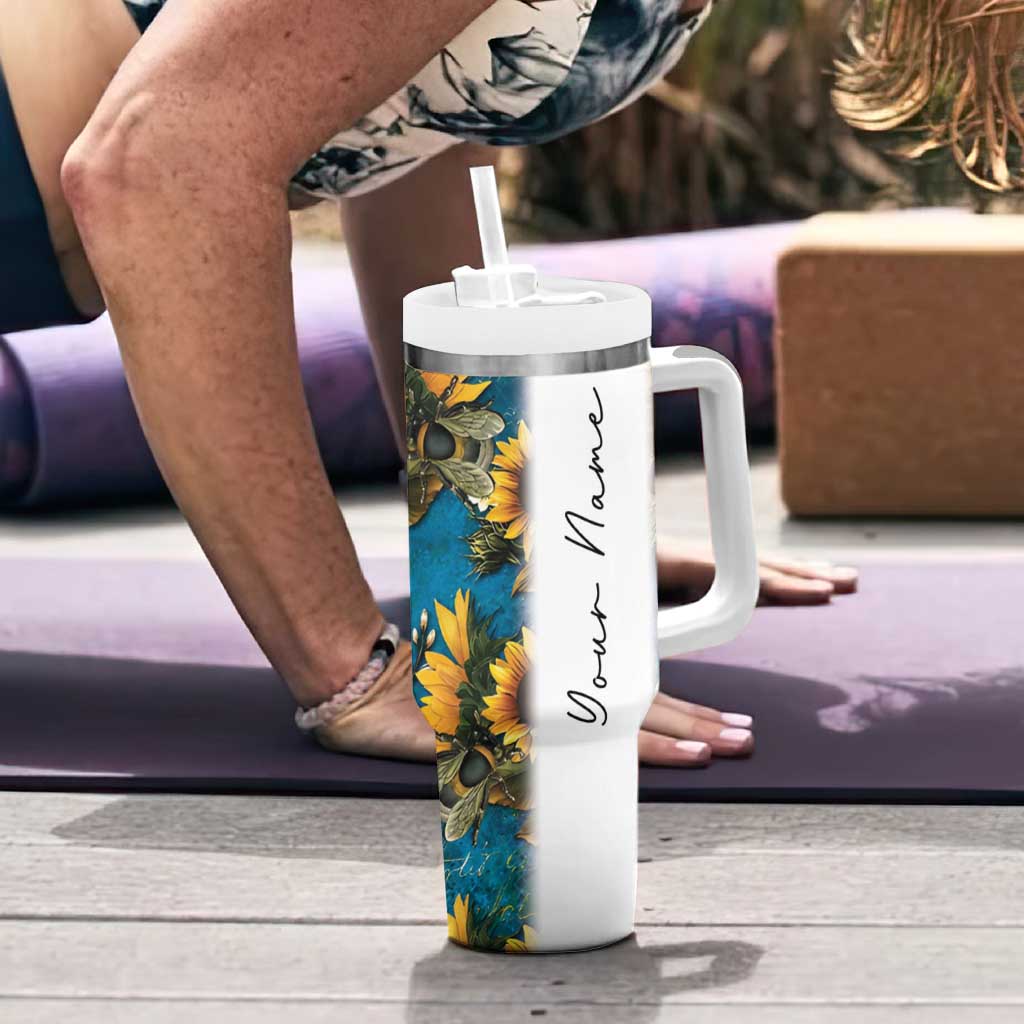 Personalized Pediatric Nurse Tumbler With Handle Custom Name Nurse Gifts Sunflower - Wonder Print Shop