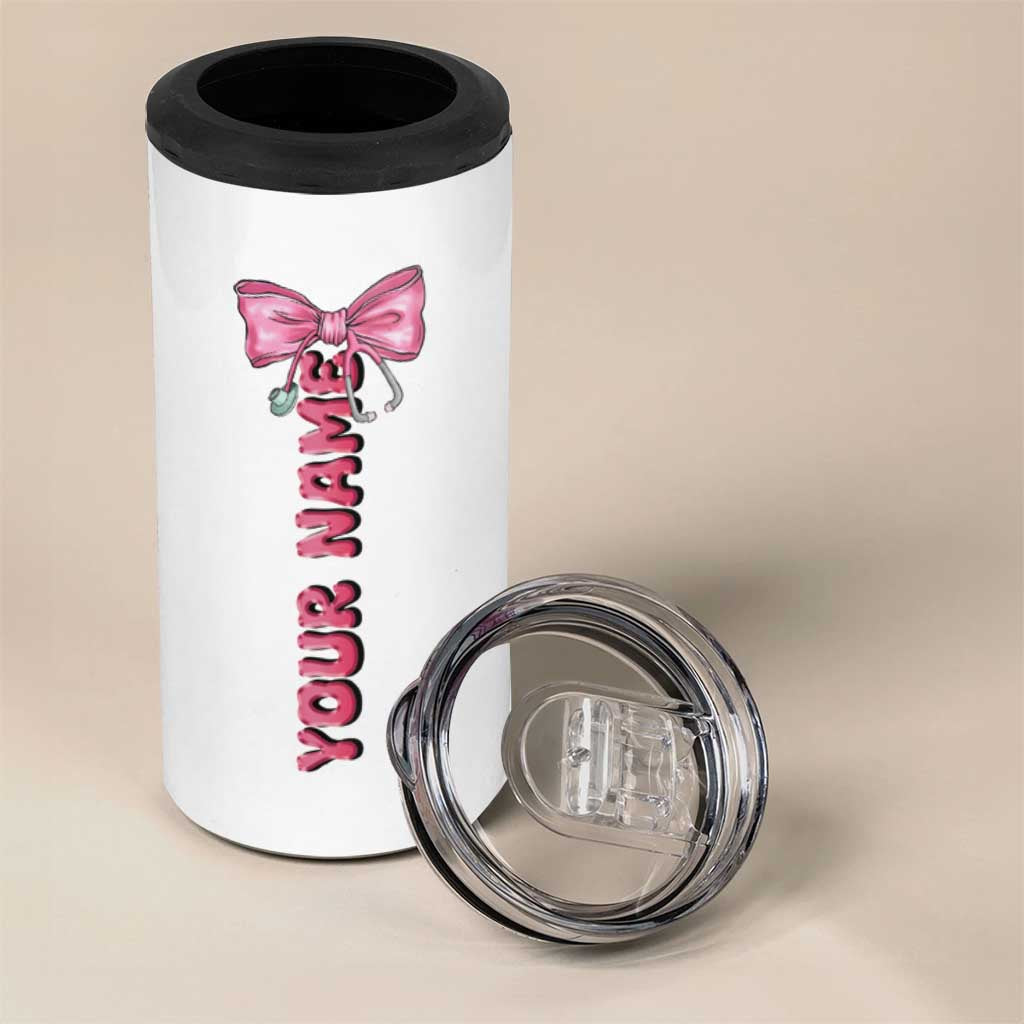 Personalized Nurse Gifts 4 in 1 Can Cooler Tumbler Custom Name In My Nurse Era Coquette - Wonder Print Shop