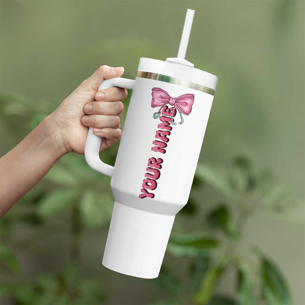 Personalized Nurse Gifts Tumbler With Handle Custom Name In My Nurse Era Coquette - Wonder Print Shop