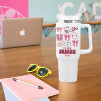 Personalized Nurse Gifts Tumbler With Handle Custom Name In My Nurse Era Coquette - Wonder Print Shop