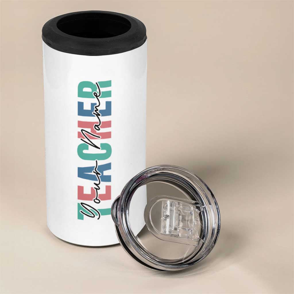 Personalized Teacher 4 in 1 Can Cooler Tumbler Custom Name Teach Love Inspire - Wonder Print Shop