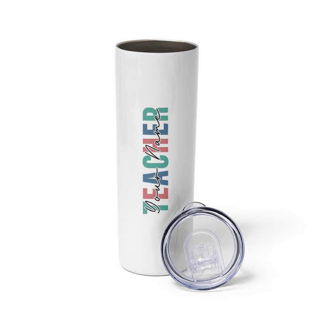 Personalized Teacher Skinny Tumbler Custom Name Teach Love Inspire - Wonder Print Shop