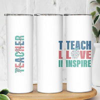 Personalized Teacher Skinny Tumbler Custom Name Teach Love Inspire - Wonder Print Shop