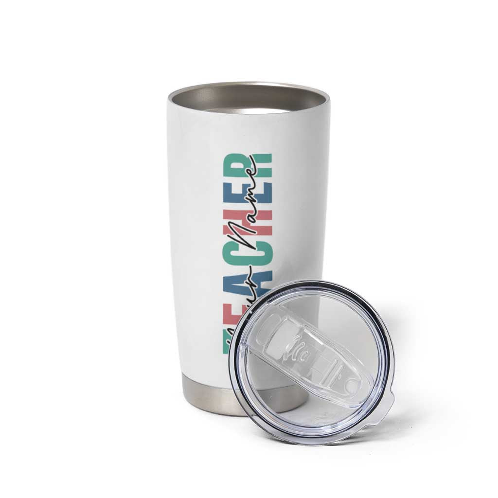 Personalized Teacher Tumbler Cup Custom Name Teach Love Inspire - Wonder Print Shop