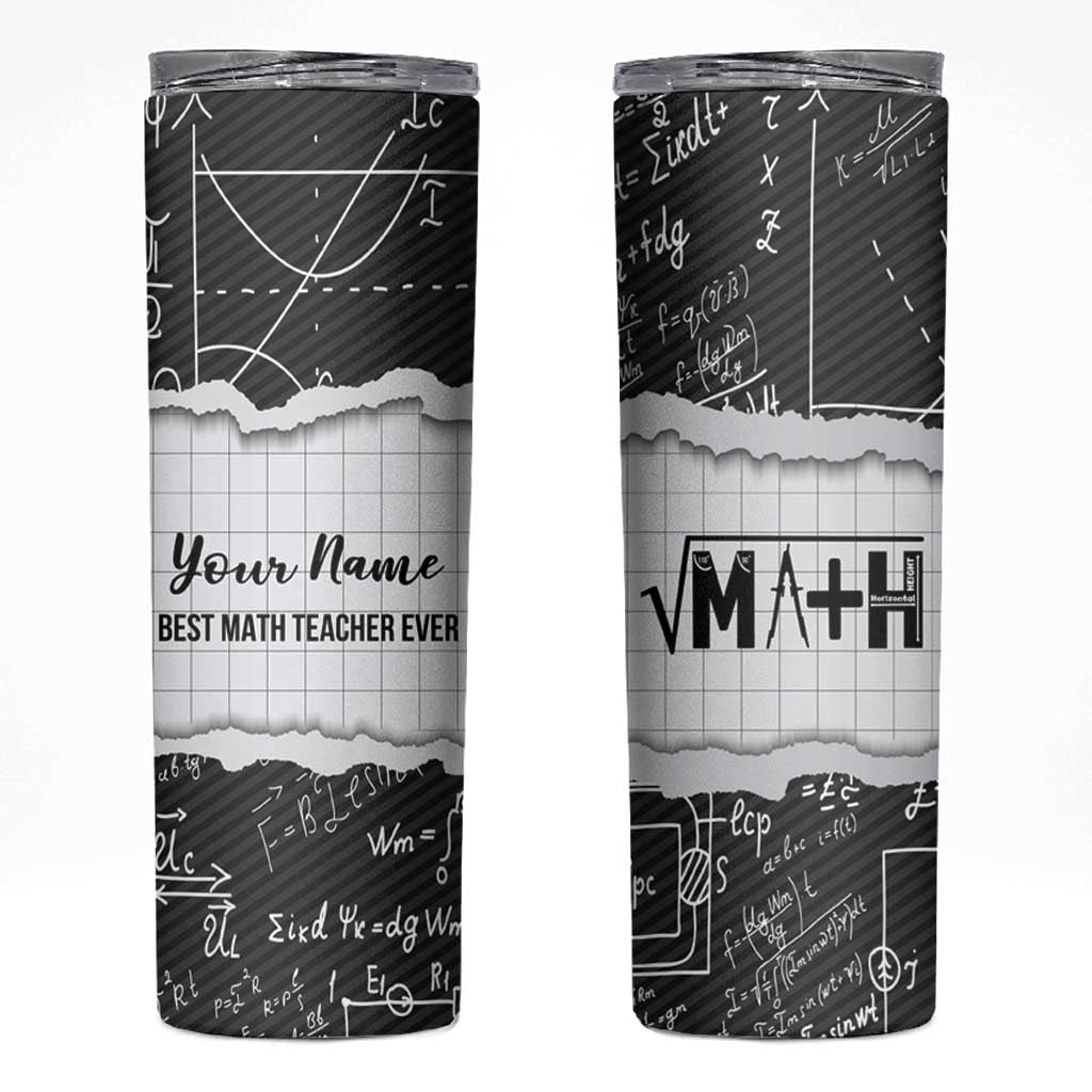 Personalized Math Teacher Skinny Tumbler Custom Name Best Math Teacher Ever - Wonder Print Shop