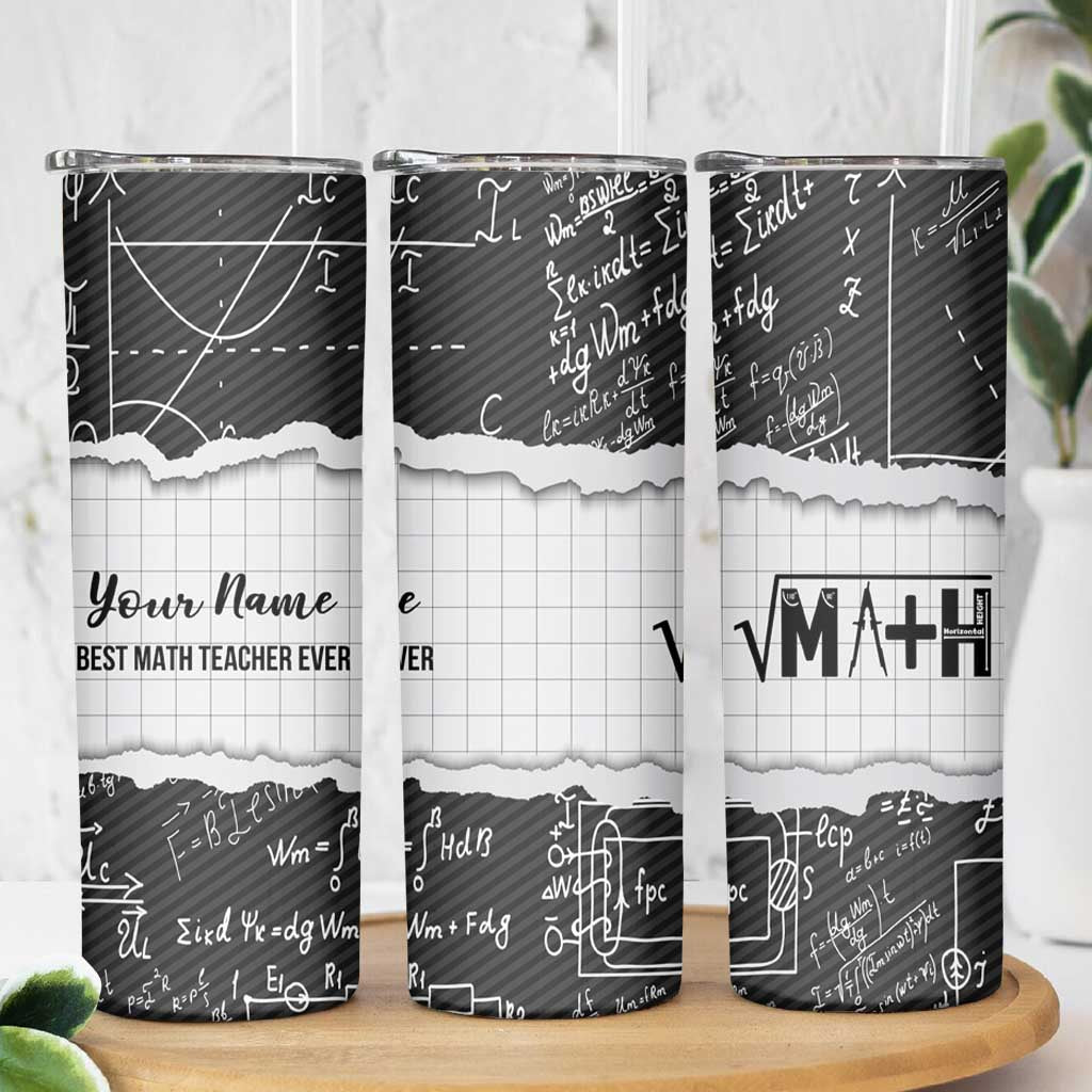 Personalized Math Teacher Skinny Tumbler Custom Name Best Math Teacher Ever - Wonder Print Shop