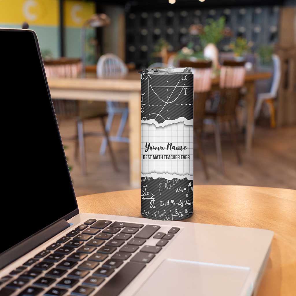 Personalized Math Teacher Skinny Tumbler Custom Name Best Math Teacher Ever - Wonder Print Shop