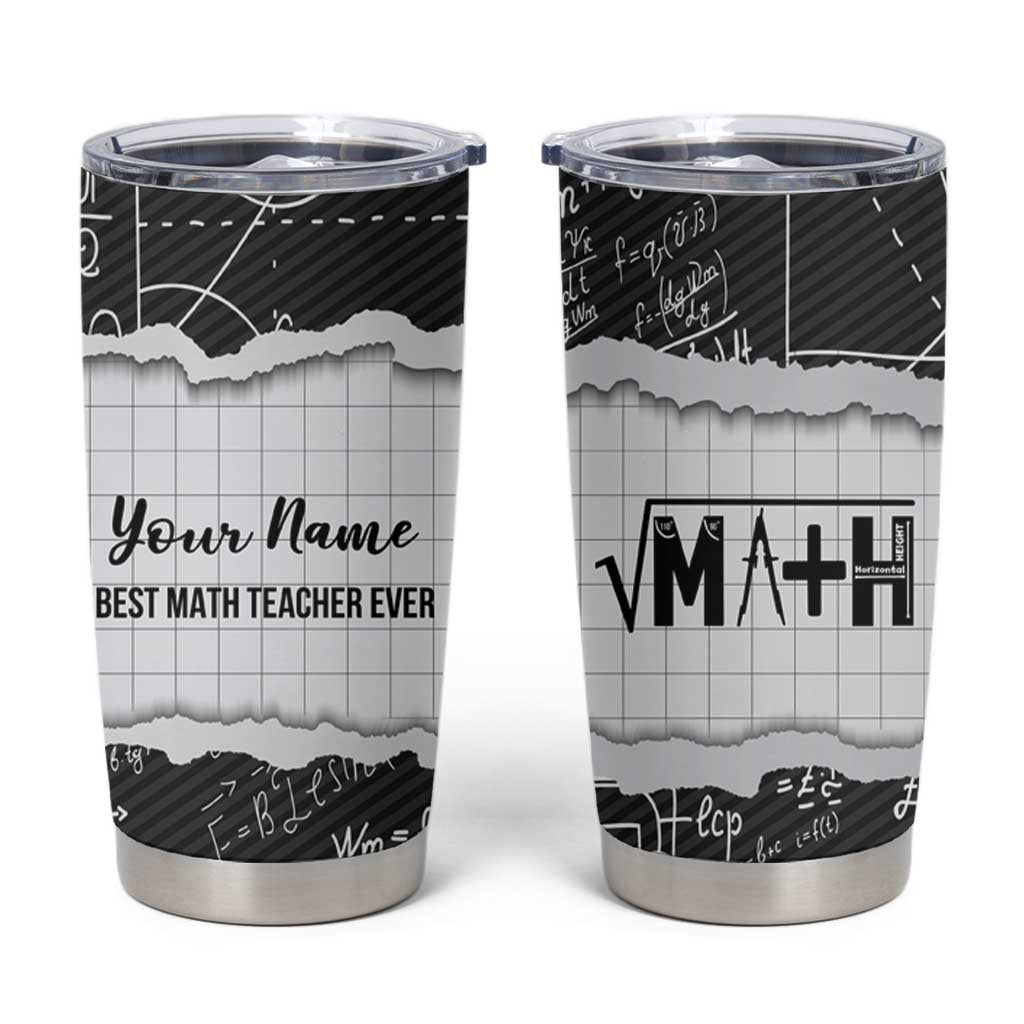 Personalized Math Teacher Tumbler Cup Custom Name Best Math Teacher Ever - Wonder Print Shop