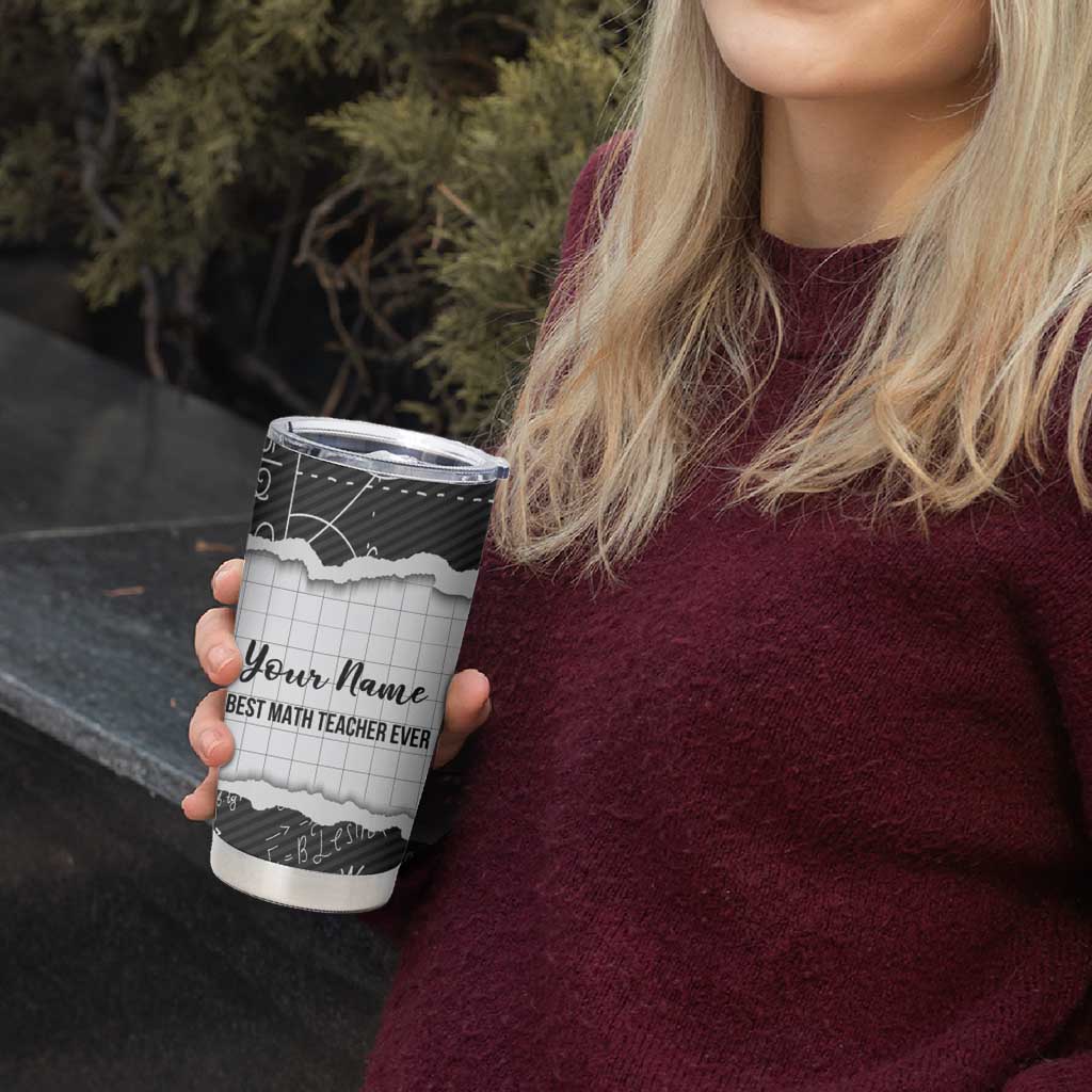 Personalized Math Teacher Tumbler Cup Custom Name Best Math Teacher Ever - Wonder Print Shop