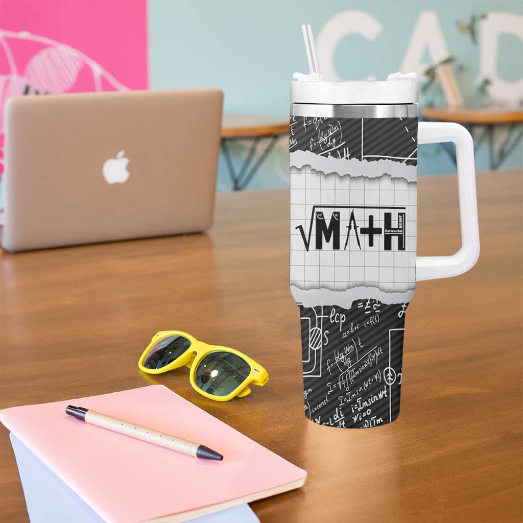 Personalized Math Teacher Tumbler With Handle Custom Name Best Math Teacher Ever - Wonder Print Shop