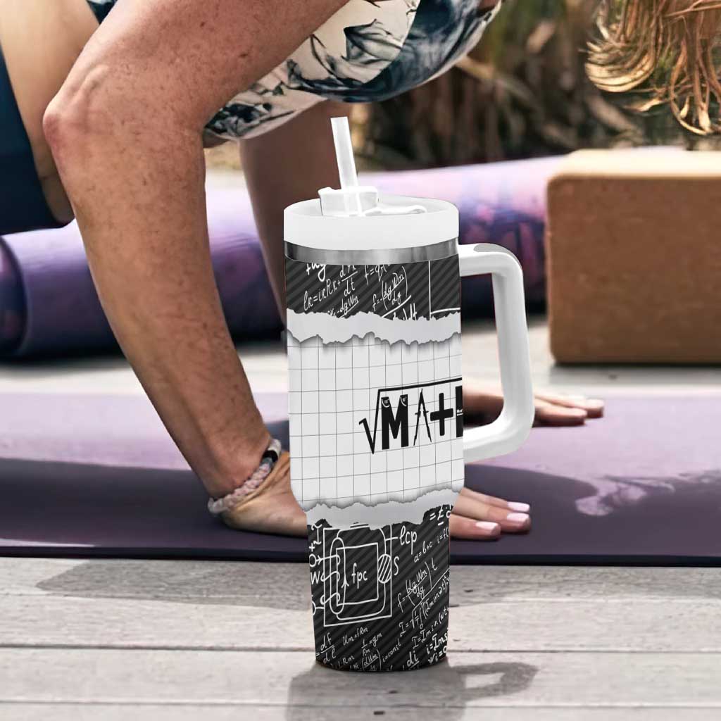 Personalized Math Teacher Tumbler With Handle Custom Name Best Math Teacher Ever - Wonder Print Shop