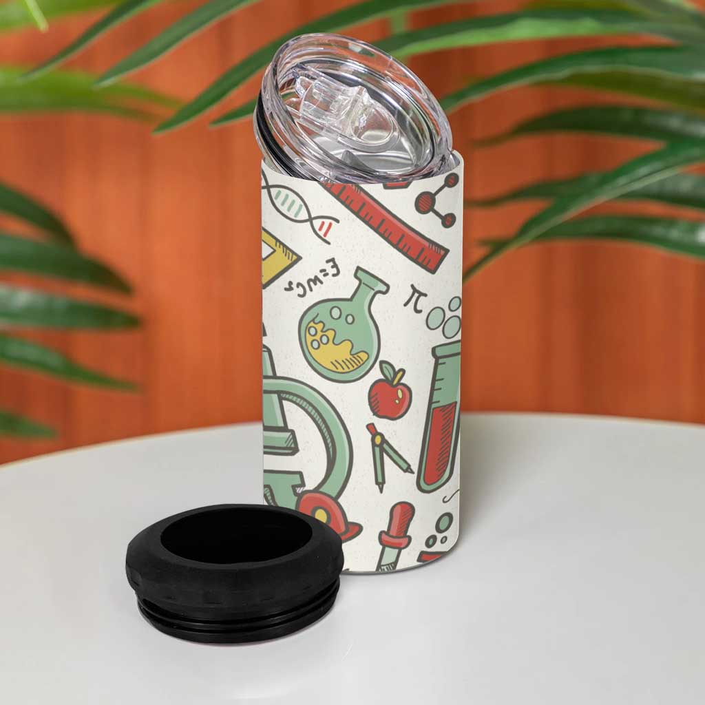 Personalized Science Teacher 4 in 1 Can Cooler Tumbler Custom Name Best Science Teacher Ever - Wonder Print Shop