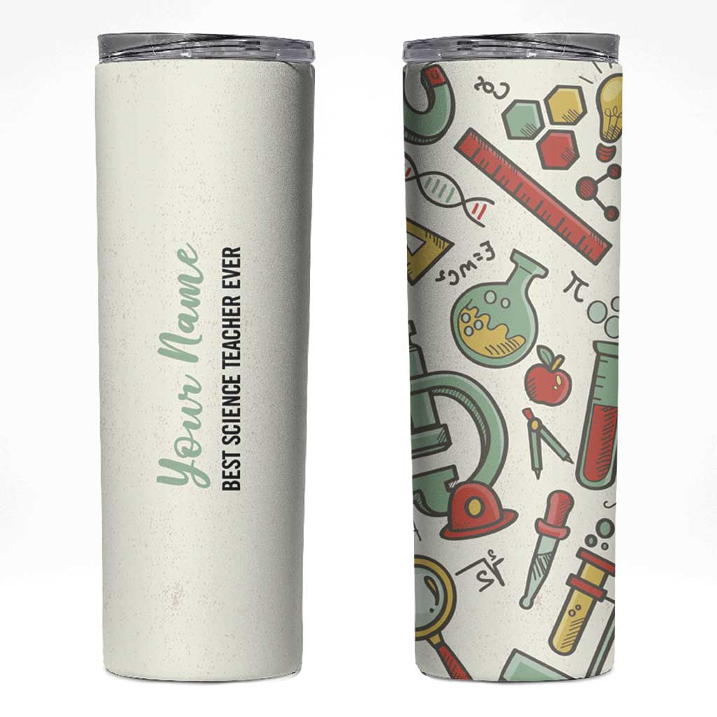 Personalized Science Teacher Skinny Tumbler Custom Name Best Science Teacher Ever - Wonder Print Shop