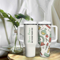 Personalized Science Teacher Tumbler With Handle Custom Name Best Science Teacher Ever - Wonder Print Shop