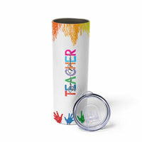 Personalized Teacher Skinny Tumbler Custom Name Rainbow Your Are The Best - Wonder Print Shop