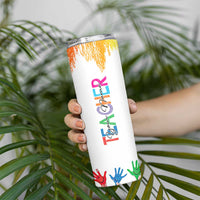 Personalized Teacher Skinny Tumbler Custom Name Rainbow Your Are The Best - Wonder Print Shop