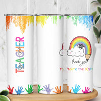Personalized Teacher Skinny Tumbler Custom Name Rainbow Your Are The Best - Wonder Print Shop