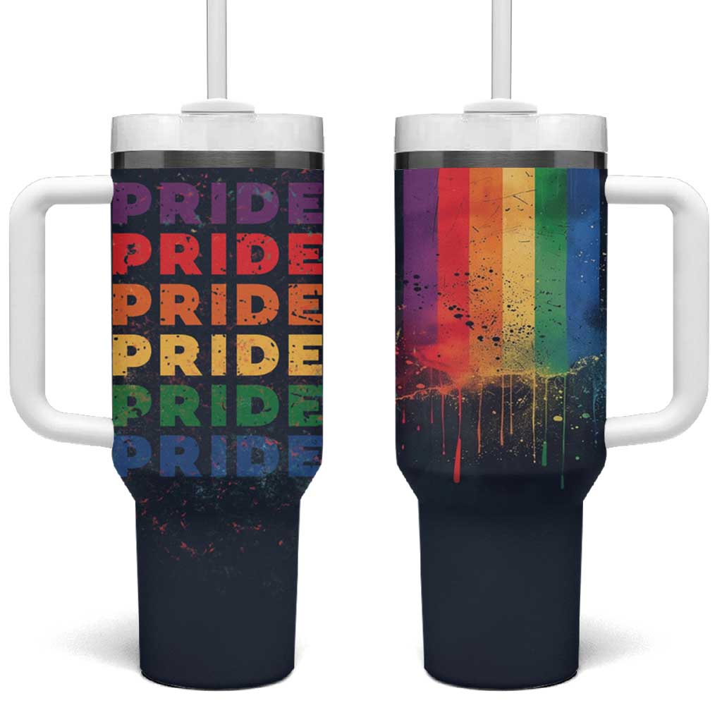 Rainbow LGBT Pride Tumbler With Handle - Wonder Print Shop