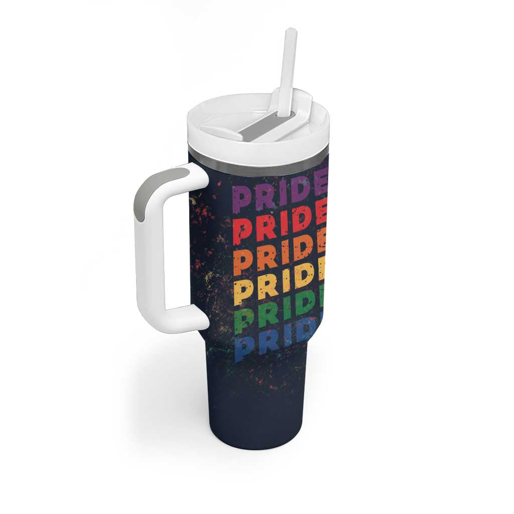 Rainbow LGBT Pride Tumbler With Handle - Wonder Print Shop