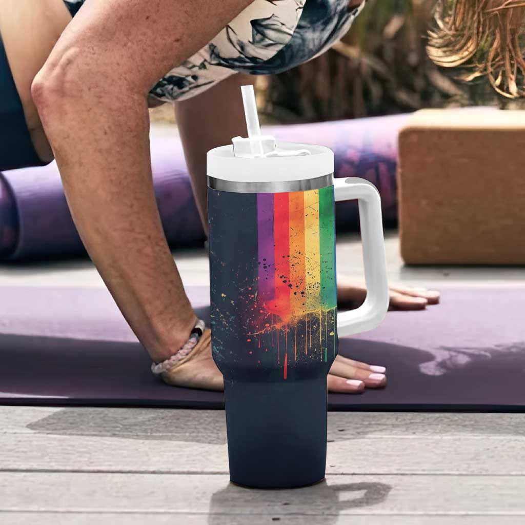 Rainbow LGBT Pride Tumbler With Handle - Wonder Print Shop