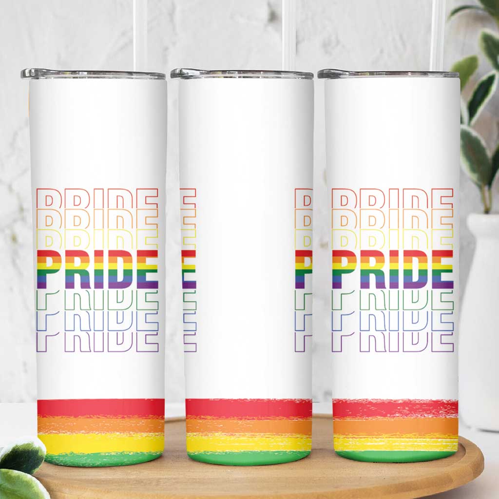 Gay Pride Skinny Tumbler LGBTQ Rainbow Flag - Wonder Print Shop