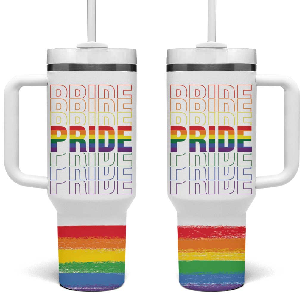 Gay Pride Tumbler With Handle LGBTQ Rainbow Flag - Wonder Print Shop