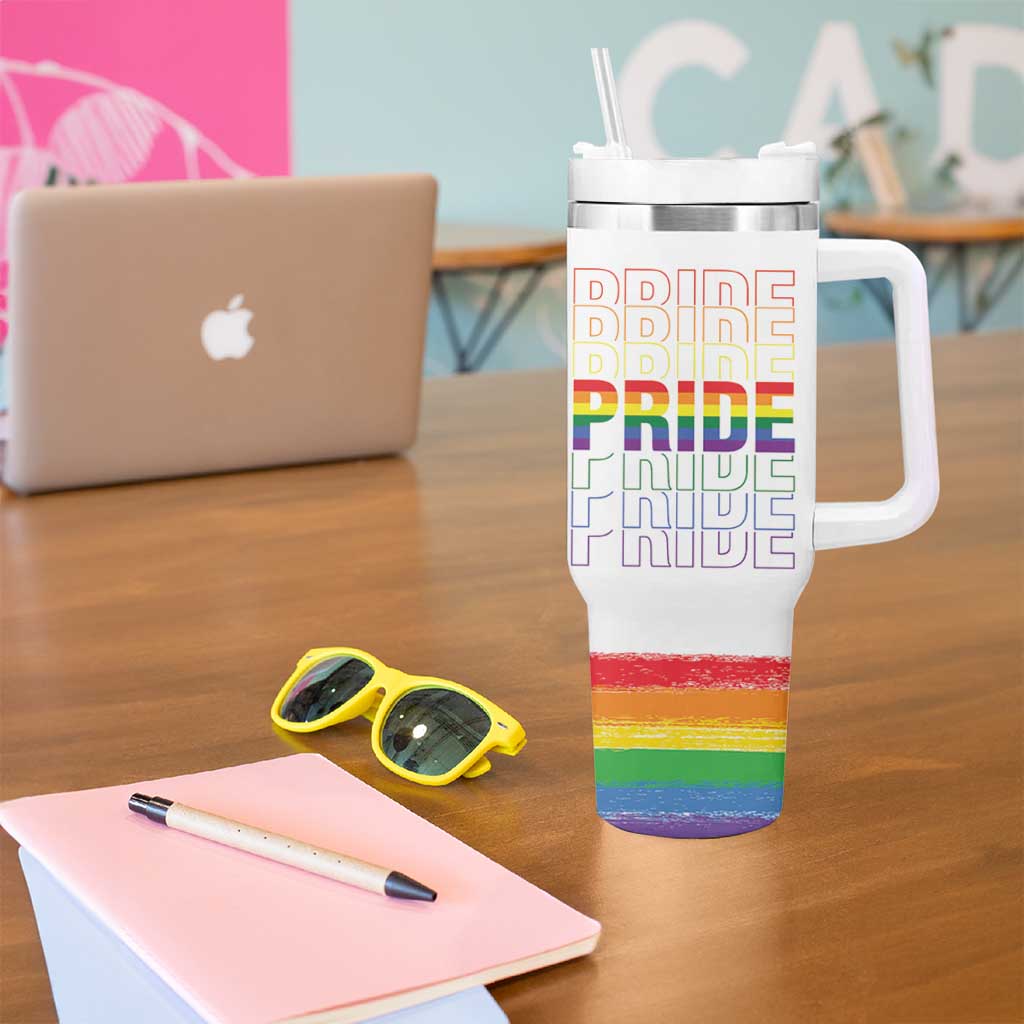 Gay Pride Tumbler With Handle LGBTQ Rainbow Flag - Wonder Print Shop