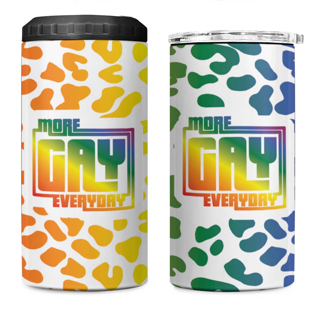 Funny Gay Pride 4 in 1 Can Cooler Tumbler More Gay Everyday LGBT - Wonder Print Shop