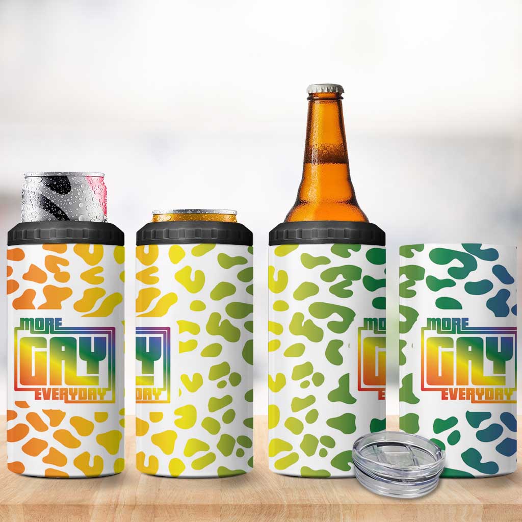 Funny Gay Pride 4 in 1 Can Cooler Tumbler More Gay Everyday LGBT - Wonder Print Shop