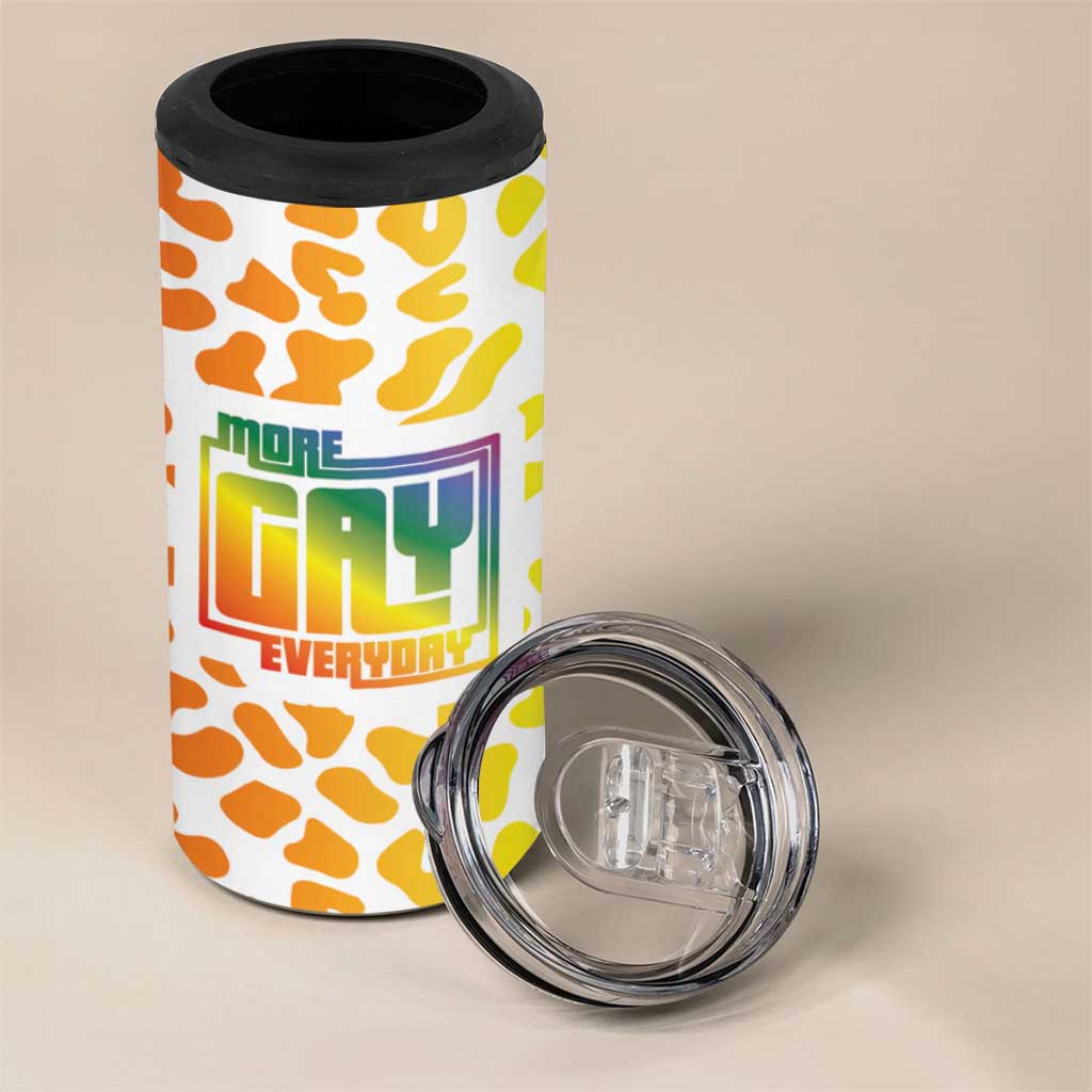 Funny Gay Pride 4 in 1 Can Cooler Tumbler More Gay Everyday LGBT - Wonder Print Shop
