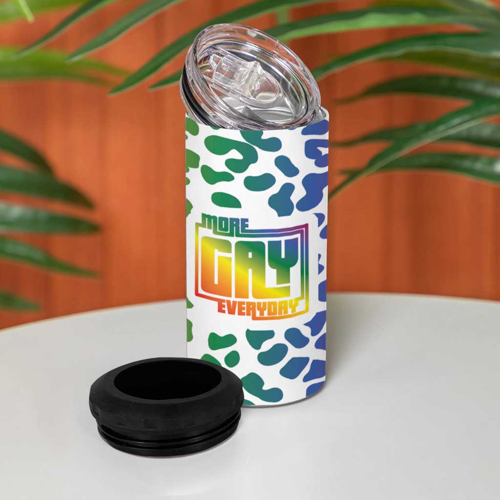 Funny Gay Pride 4 in 1 Can Cooler Tumbler More Gay Everyday LGBT - Wonder Print Shop