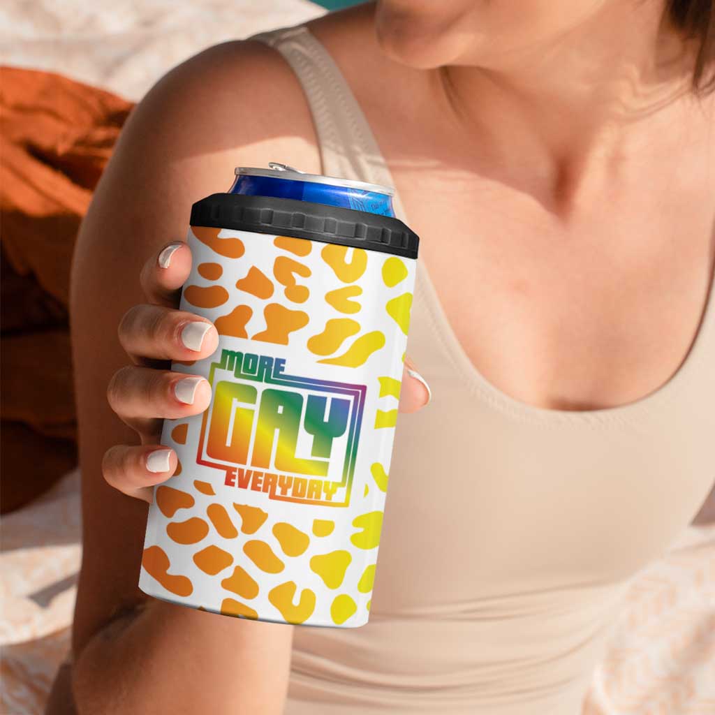 Funny Gay Pride 4 in 1 Can Cooler Tumbler More Gay Everyday LGBT - Wonder Print Shop