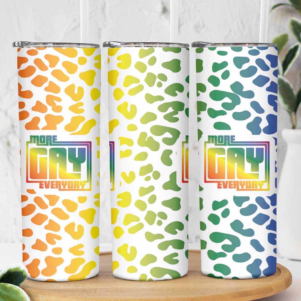 Funny Gay Pride Skinny Tumbler More Gay Everyday LGBT - Wonder Print Shop