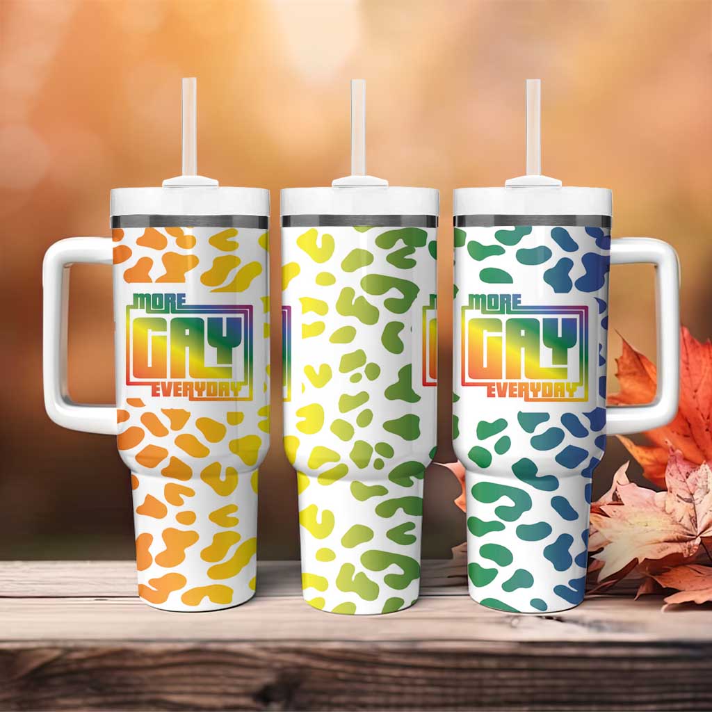 Funny Gay Pride Tumbler With Handle More Gay Everyday LGBT - Wonder Print Shop